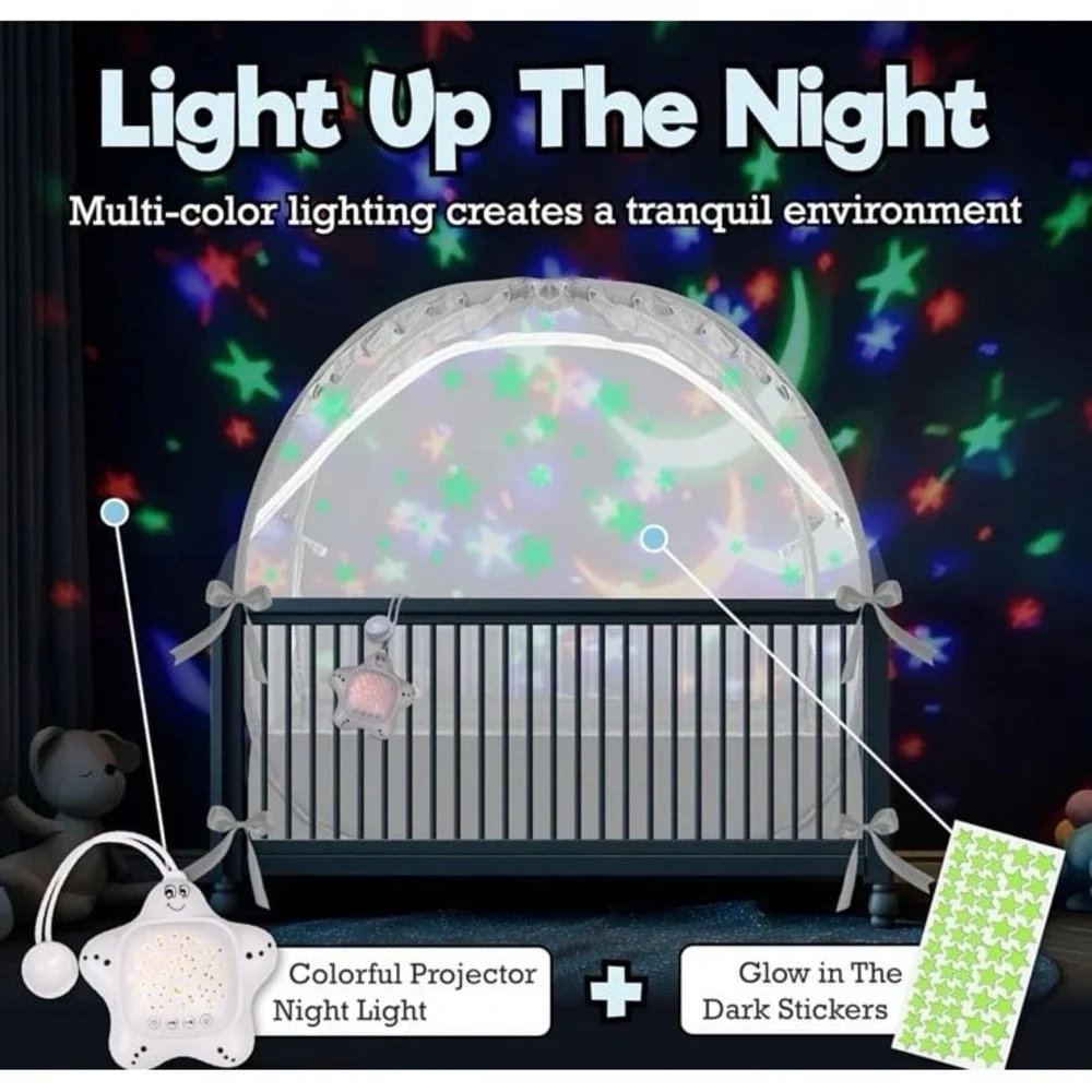 Baby Crib Tent breathable mesh crib net sturdy frame strong zipper. NEW.